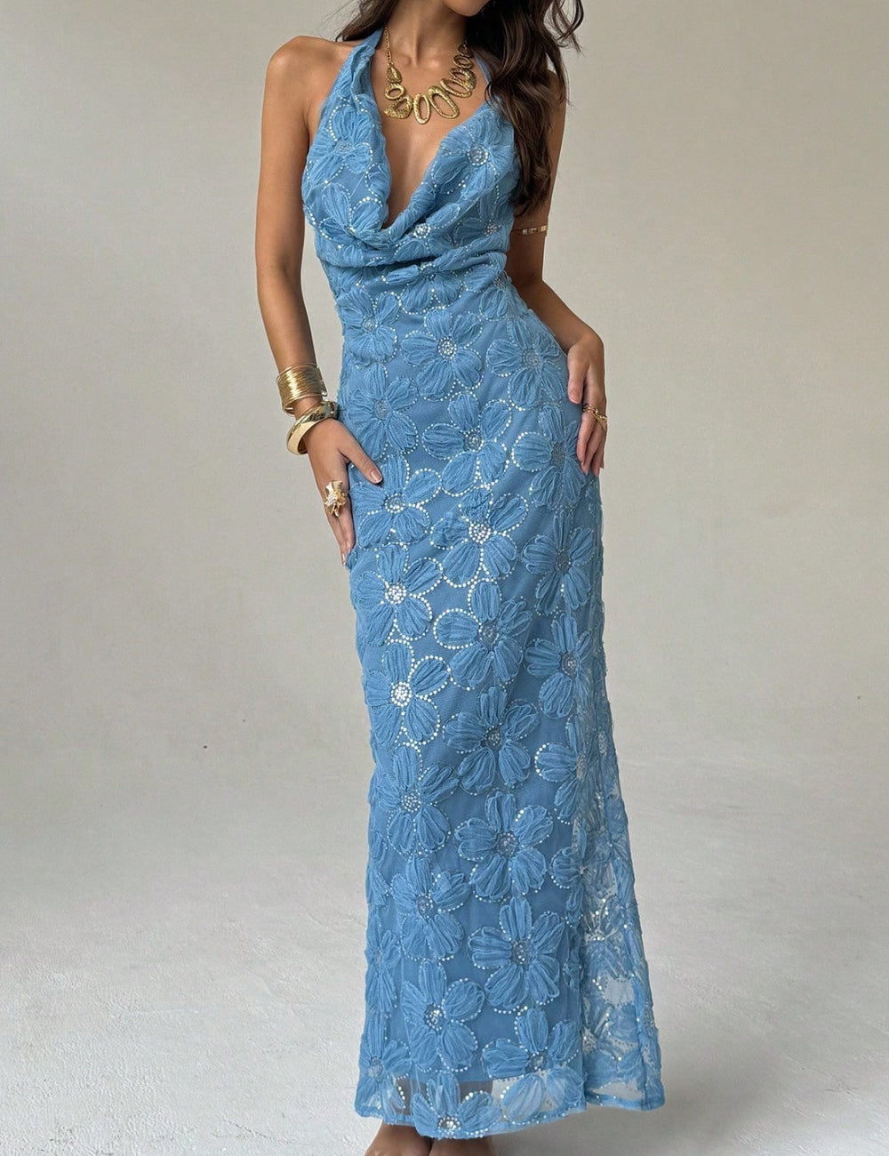 Rochie maxi Shein, albastru