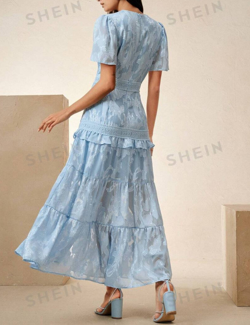 Rochie maxi Shein Anewsta, albastru