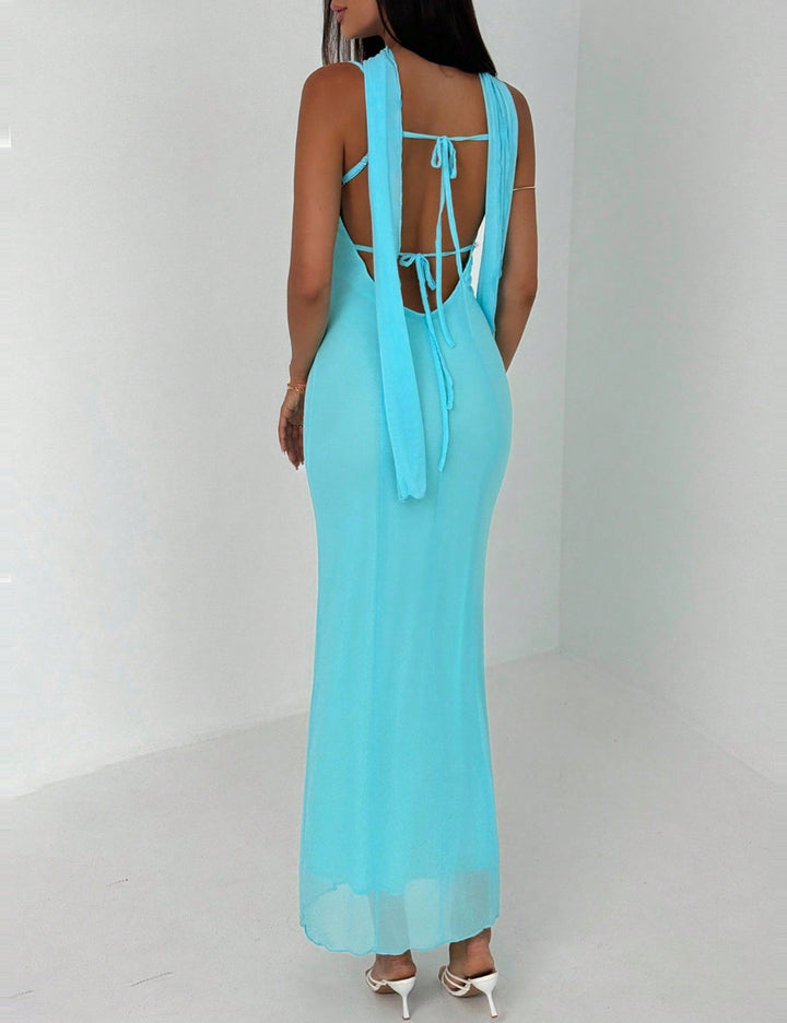 Shein maxi ruha, kék