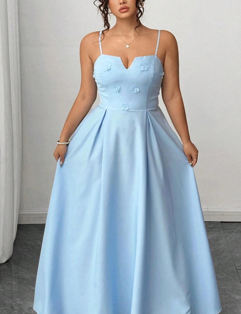 Rochie maxi Shein Curve+, albastru