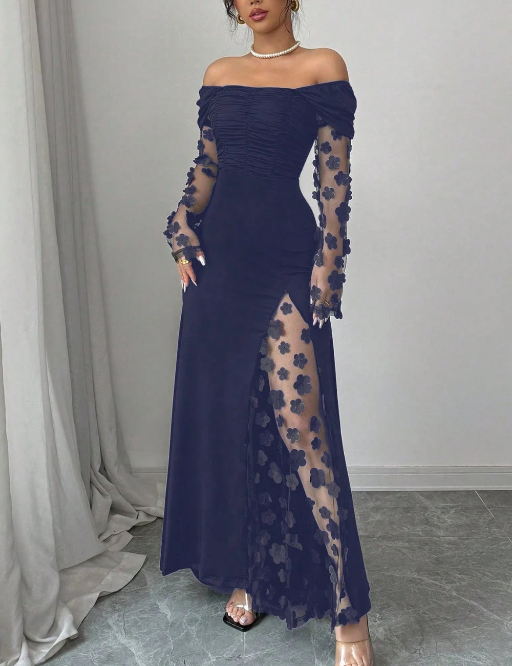 Shein maxi ruha, kék