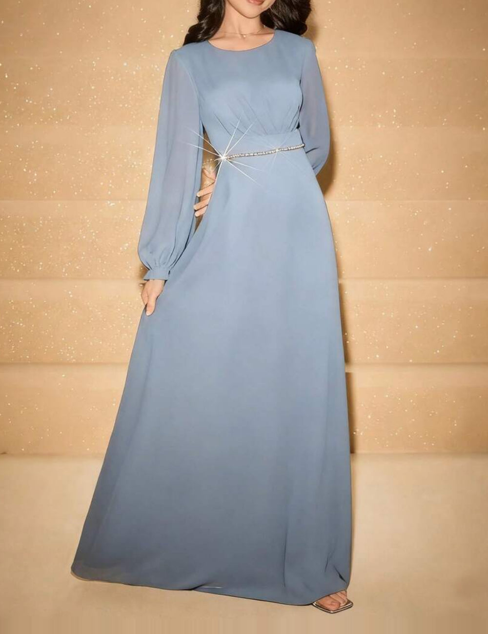 Shein maxi ruha, kék