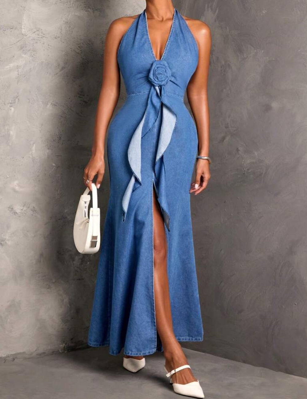 Shein maxi ruha, kék