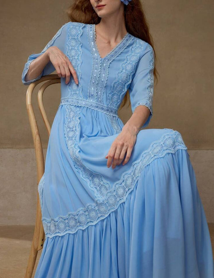 Shein MOTF maxi ruha, kék