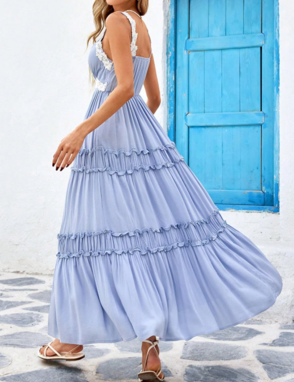 Shein maxi ruha, kék