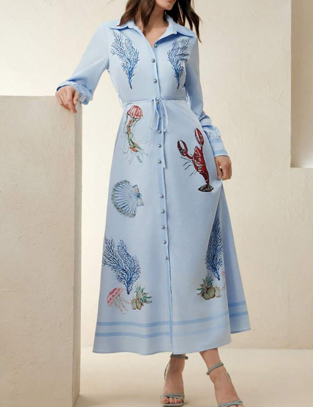 Rochie maxi Shein Anewsta, albastru