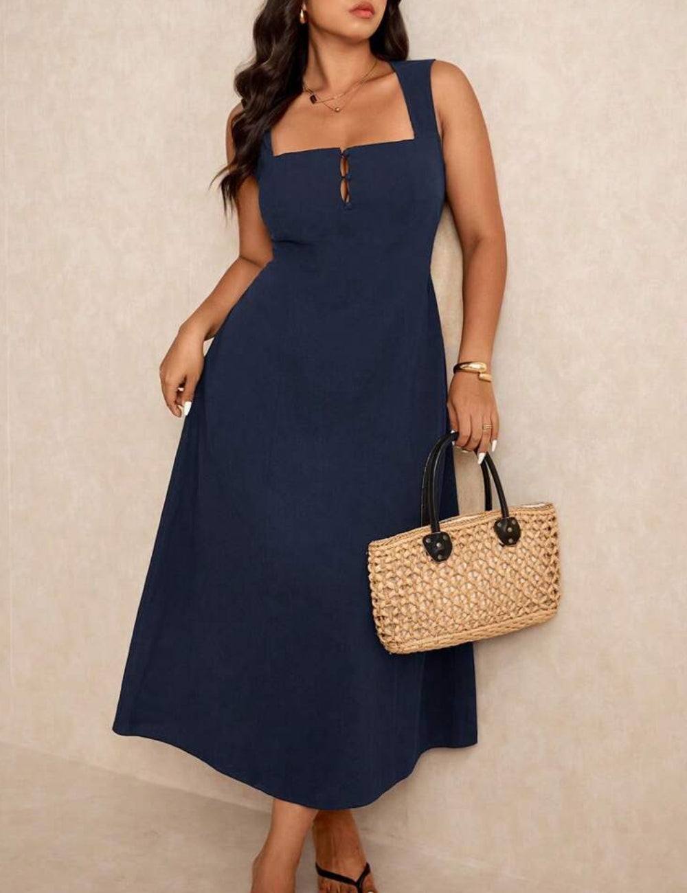 Rochie maxi Shein Curve+, albastru