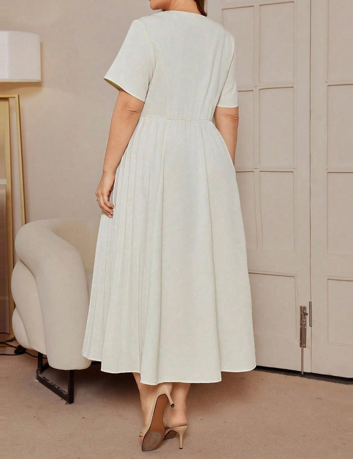 Rochie maxi Shein Curve+, crem