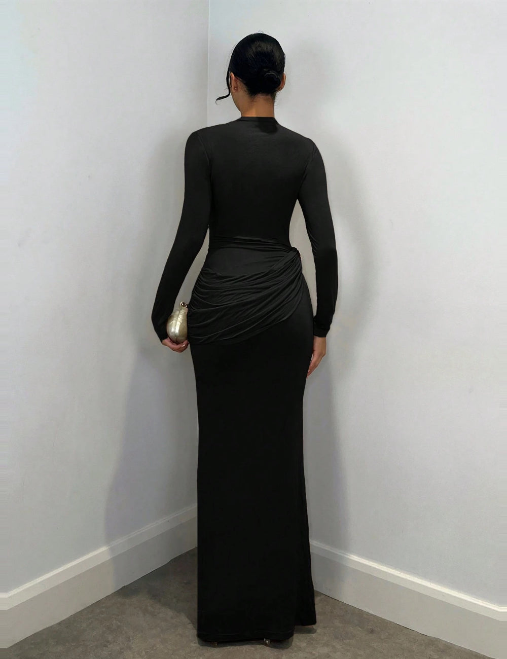 SHEIN BAE fekete maxi ruha