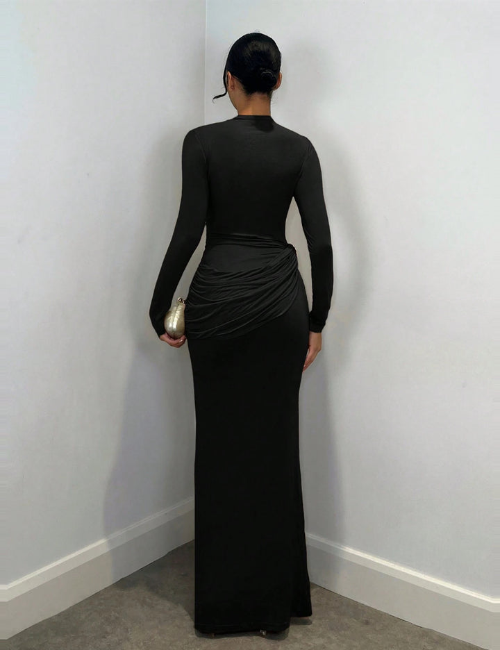 SHEIN BAE fekete maxi ruha