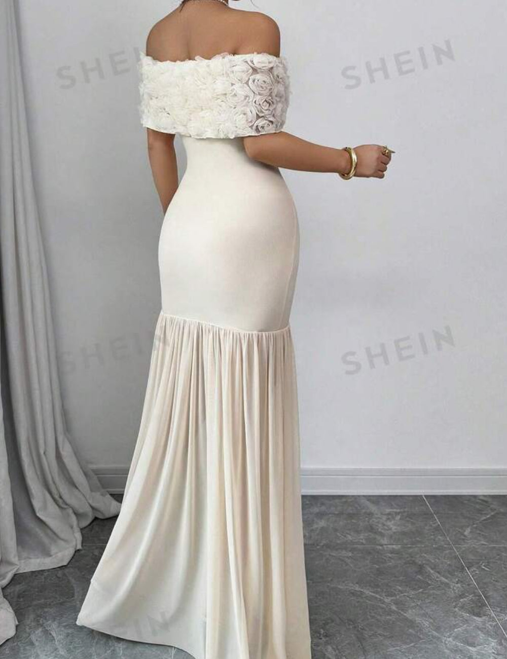 Shein maxi ruha, krém