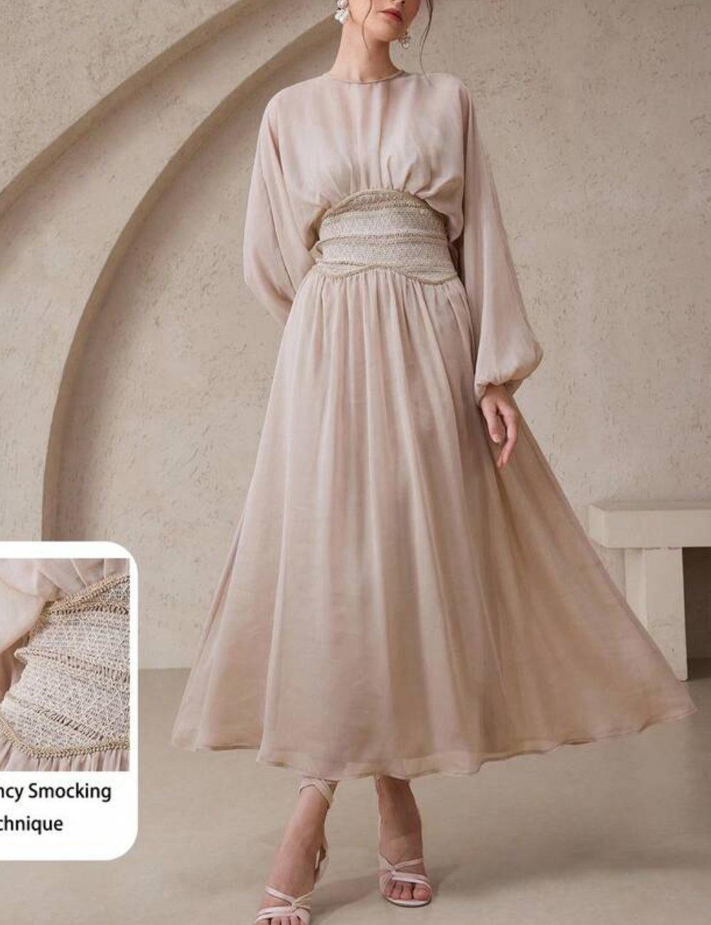 Shein maxi dress, beige
