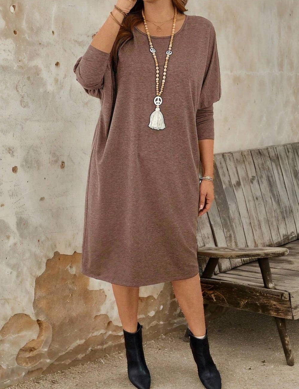 Shein maxi ruha, bézs