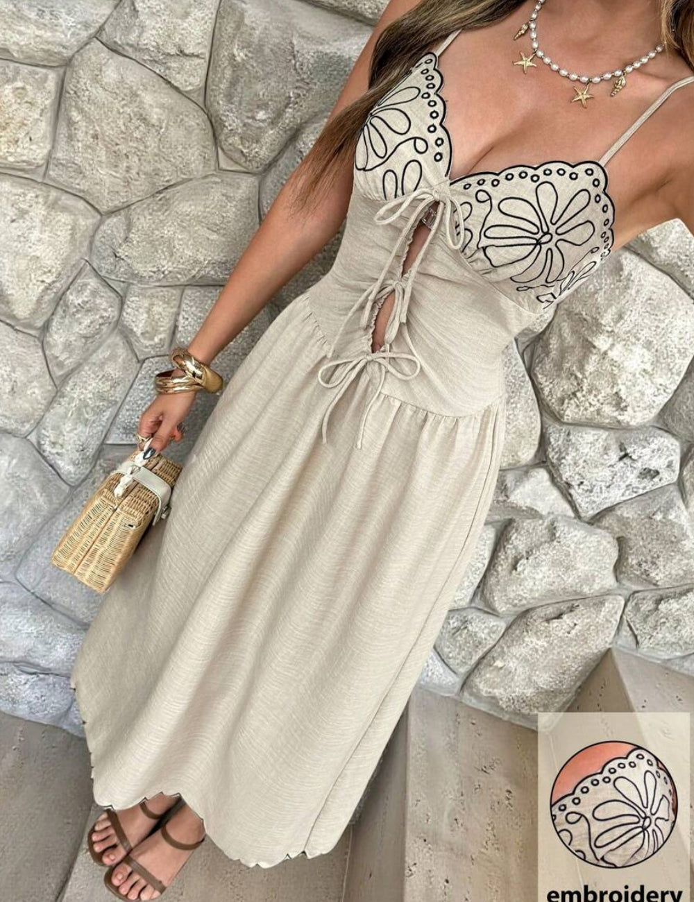 Rochie maxi Shein, bej