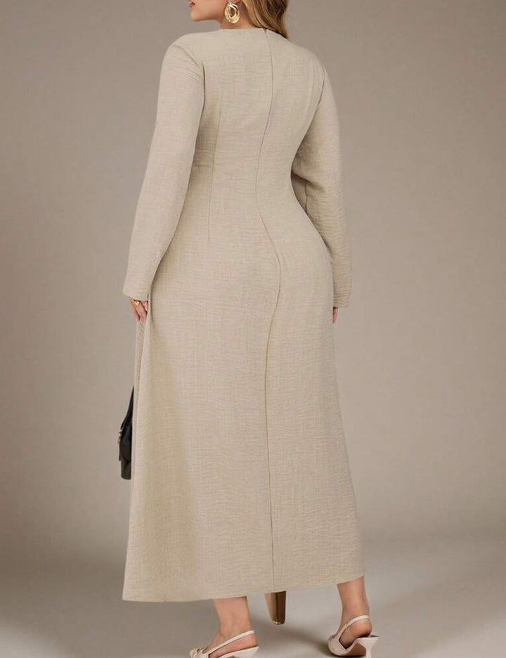 Rochie maxi Shein Curve+, bej