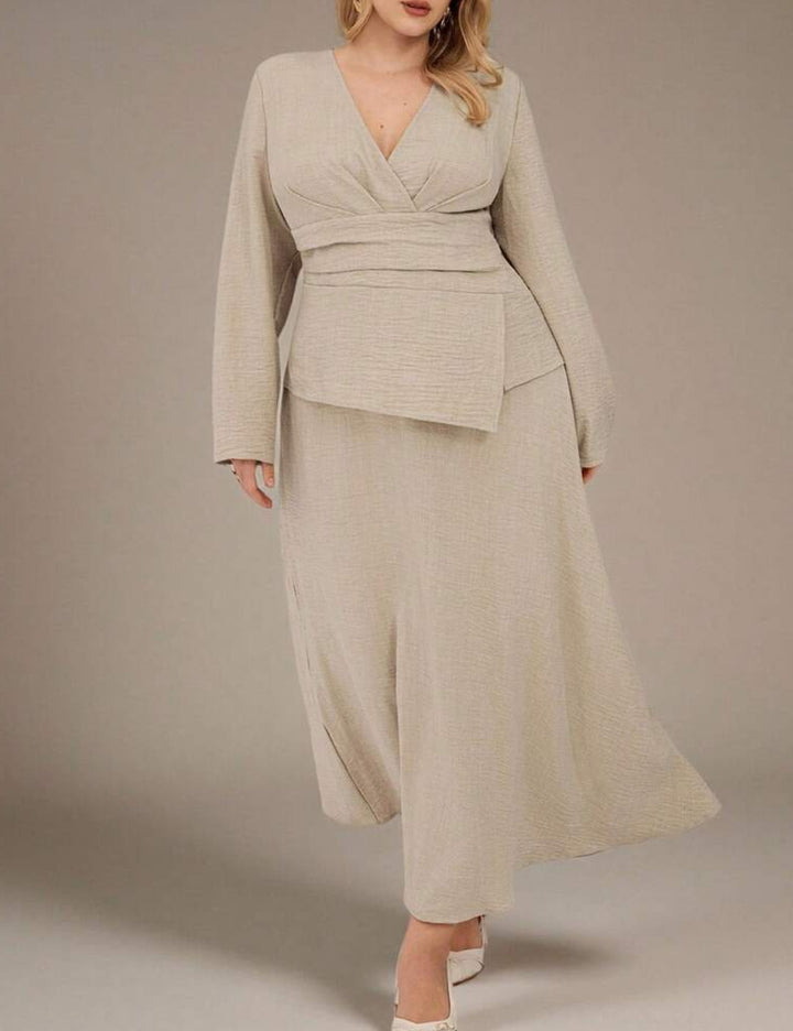 Rochie maxi Shein Curve+, bej