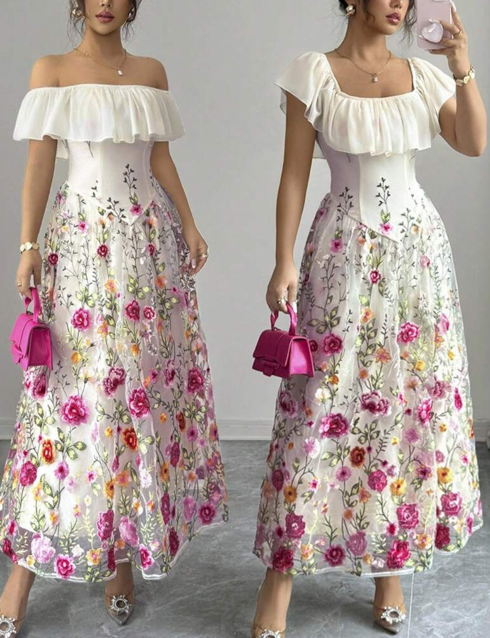 Shein maxi ruha, bézs