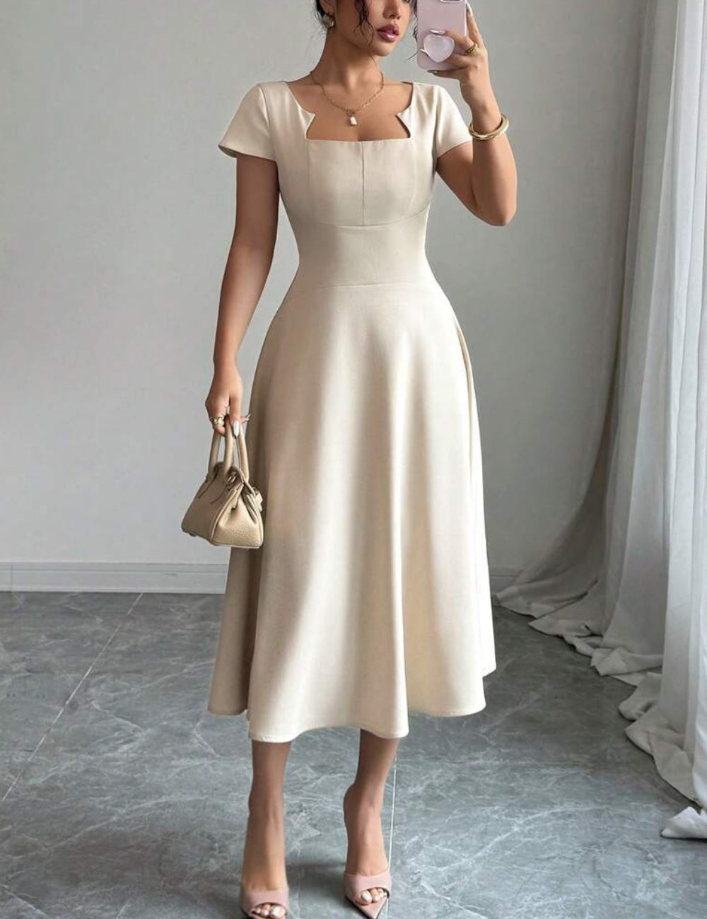 Shein maxi ruha, bézs
