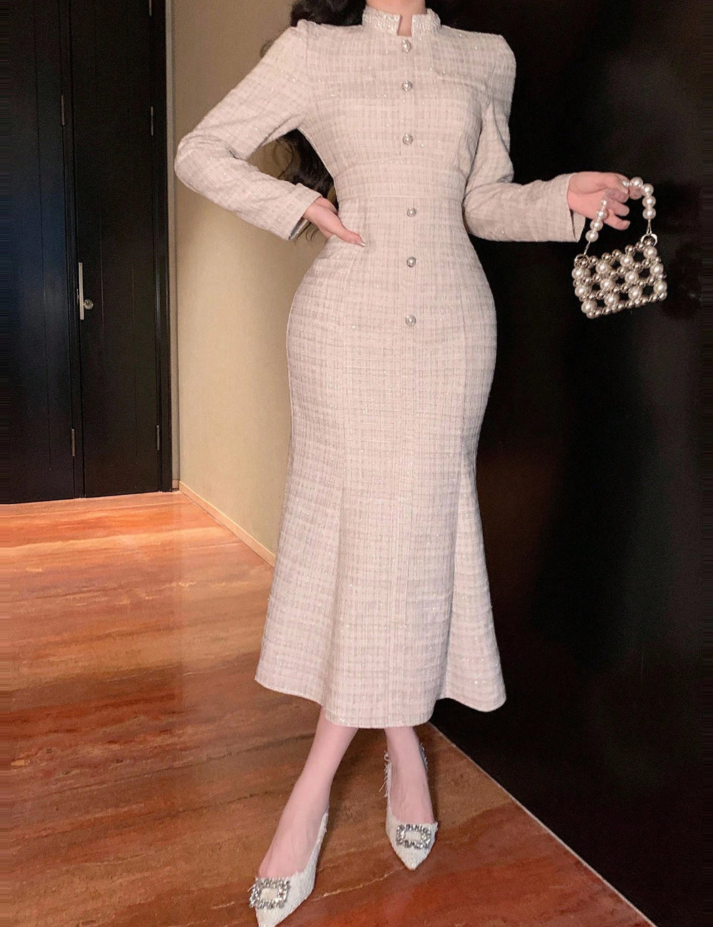 Shein maxi ruha, bézs