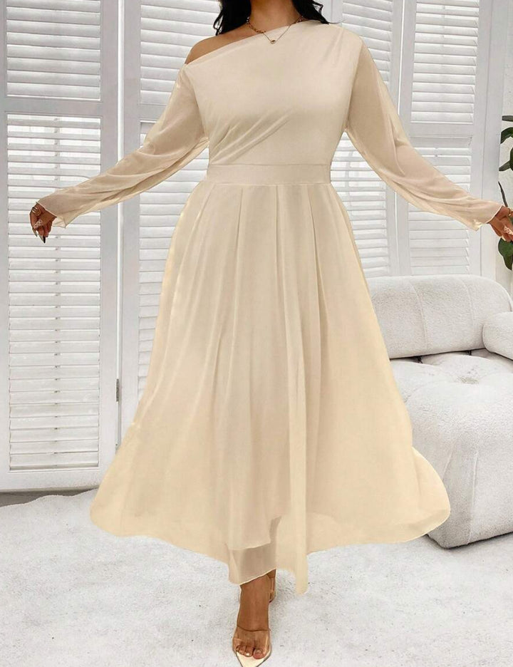 Rochie maxi Shein Curve+, bej