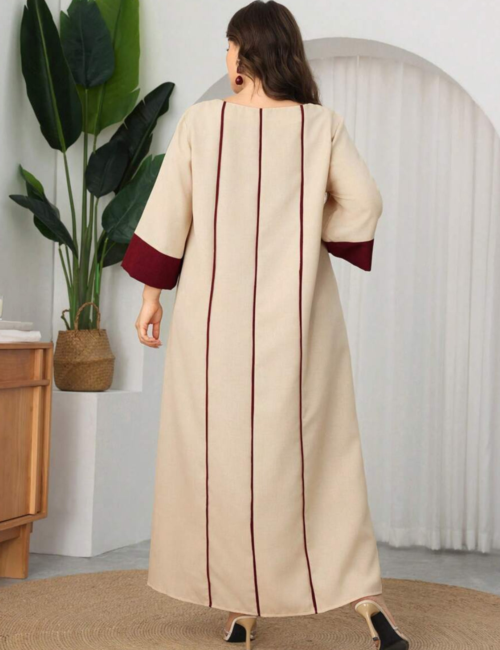 Rochie maxi Shein Curve+, bej