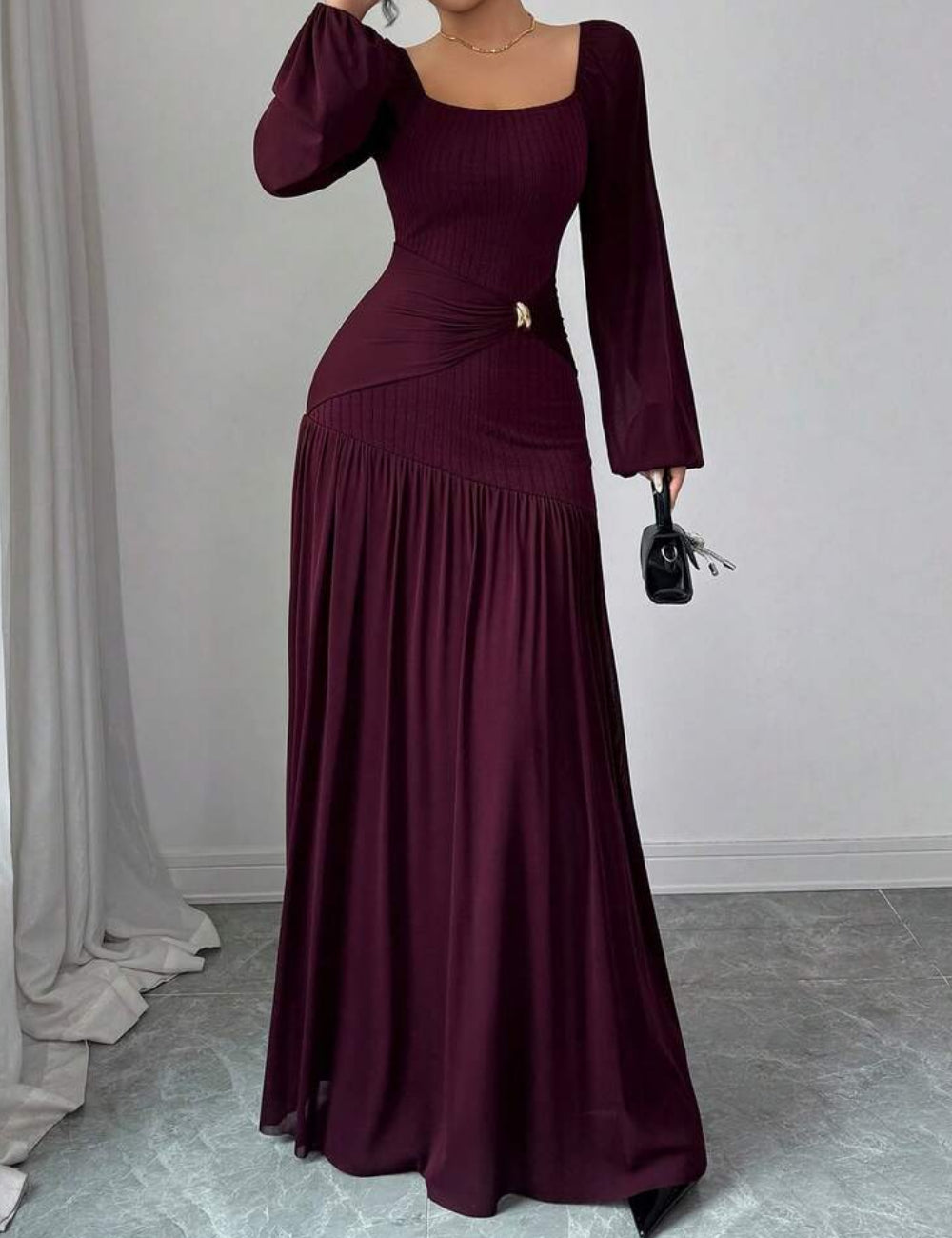 Shein maxi ruha, bordó
