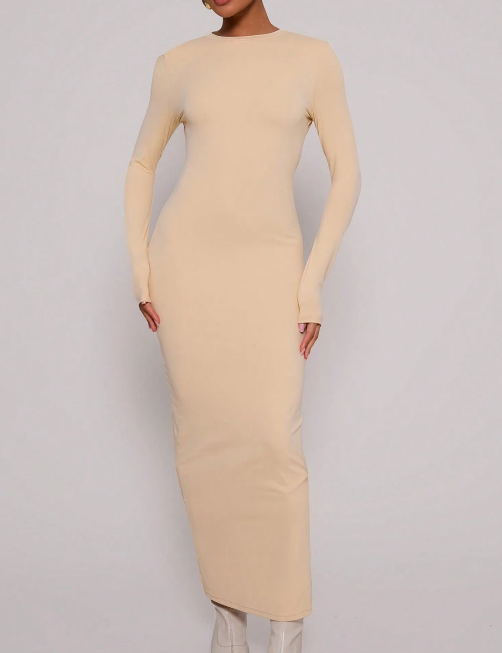 Shein maxi ruha, krém