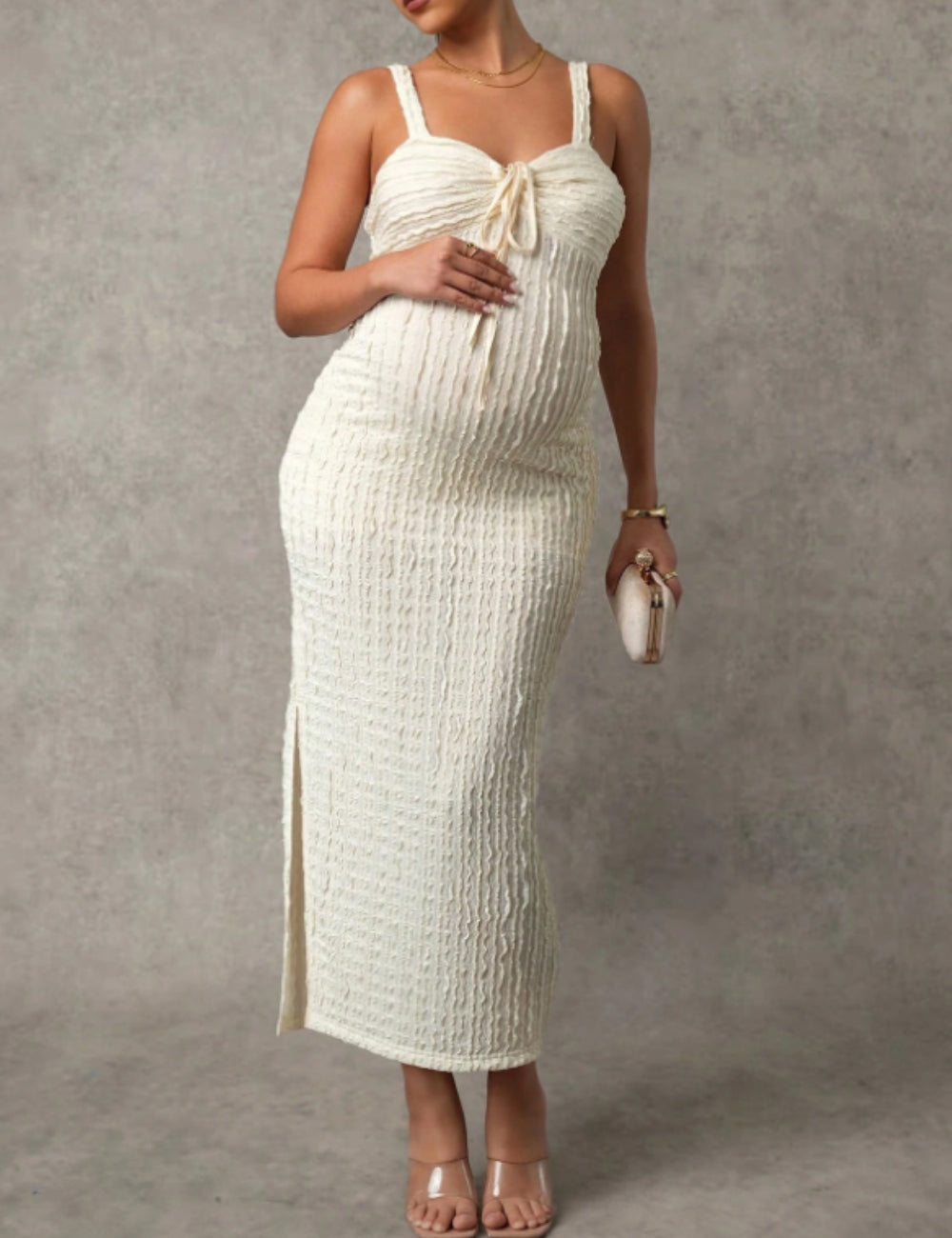 Rochie maxi Shein, crem