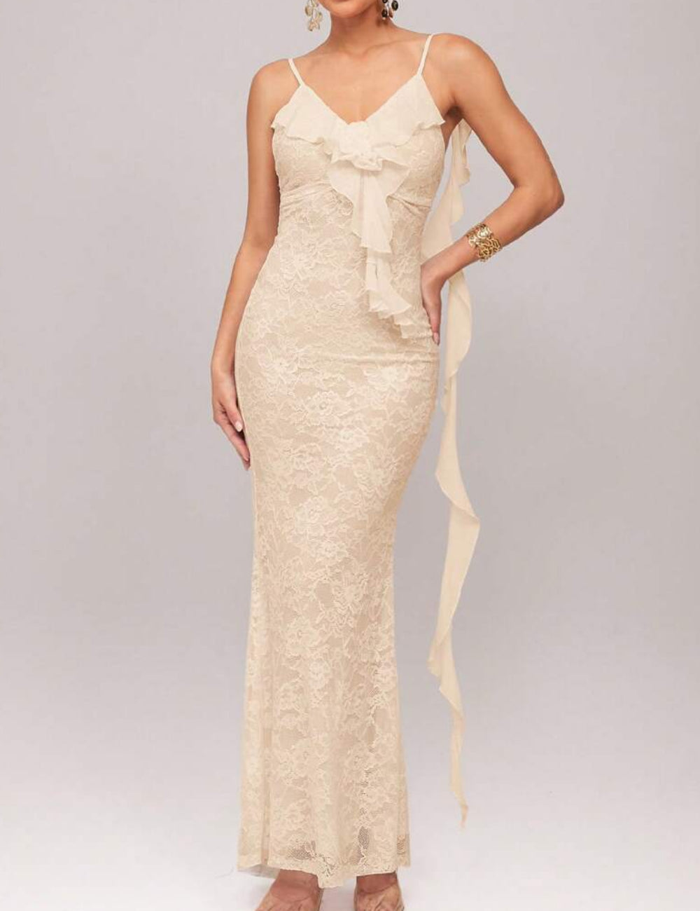 Rochie maxi Shein, crem