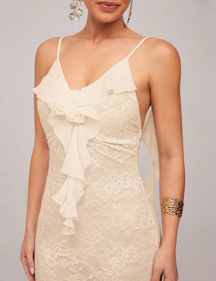 Rochie maxi Shein, crem