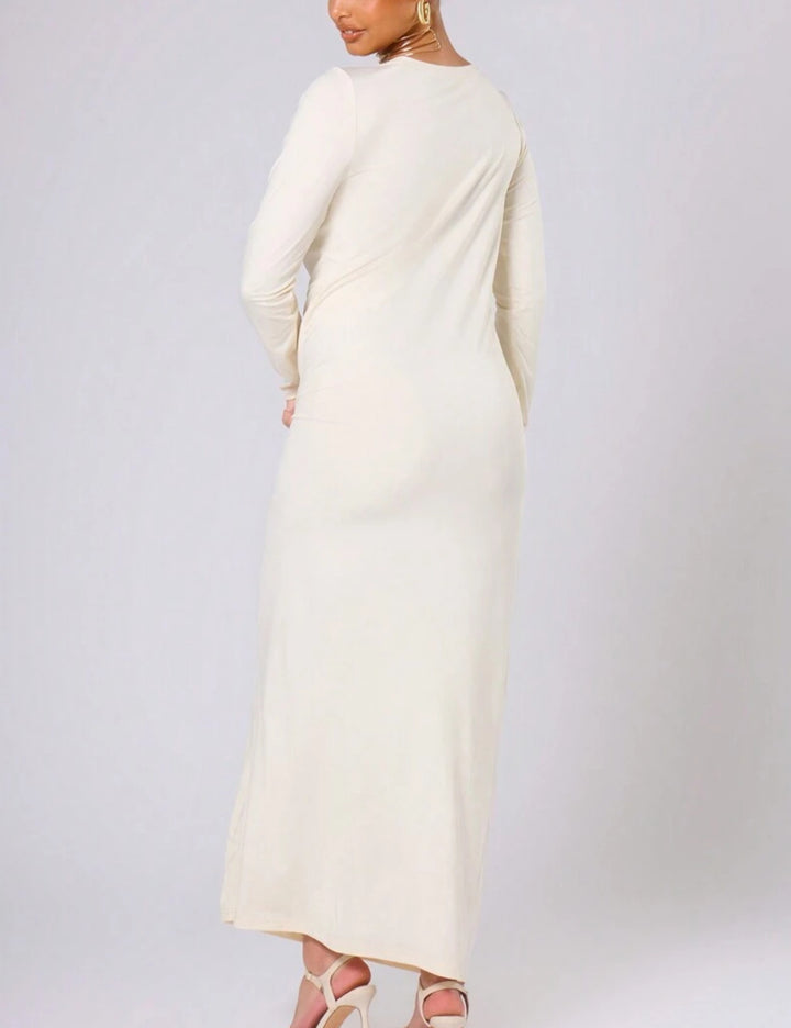 Rochie maxi Shein Curve+, crem