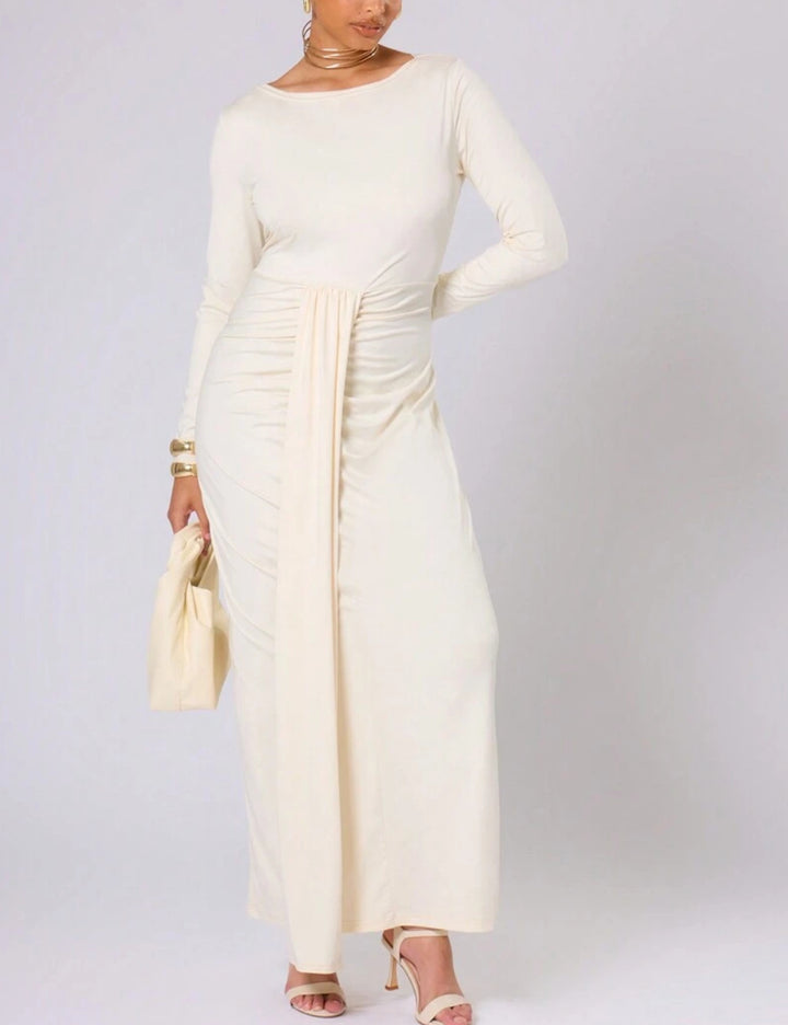 Rochie maxi Shein Curve+, crem