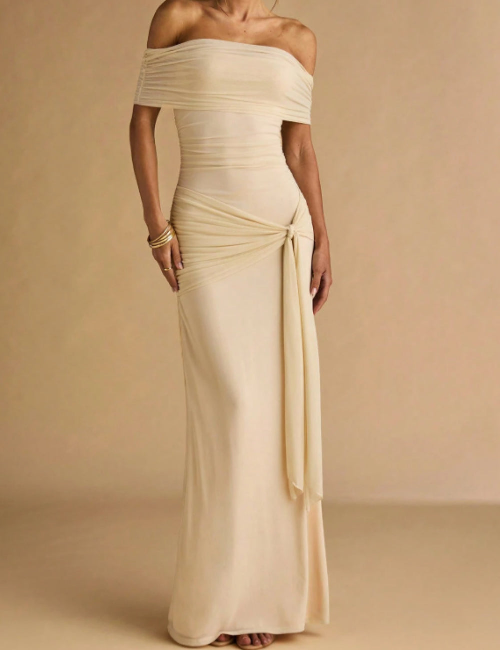 Rochie maxi Shein, crem