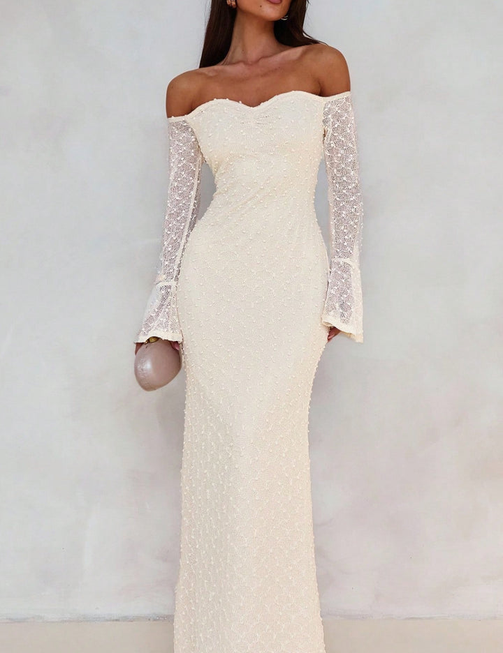 Shein maxi ruha, krémszínű