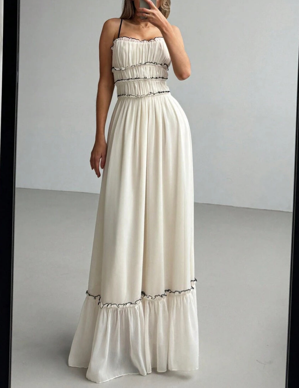 Rochie maxi Shein, crem