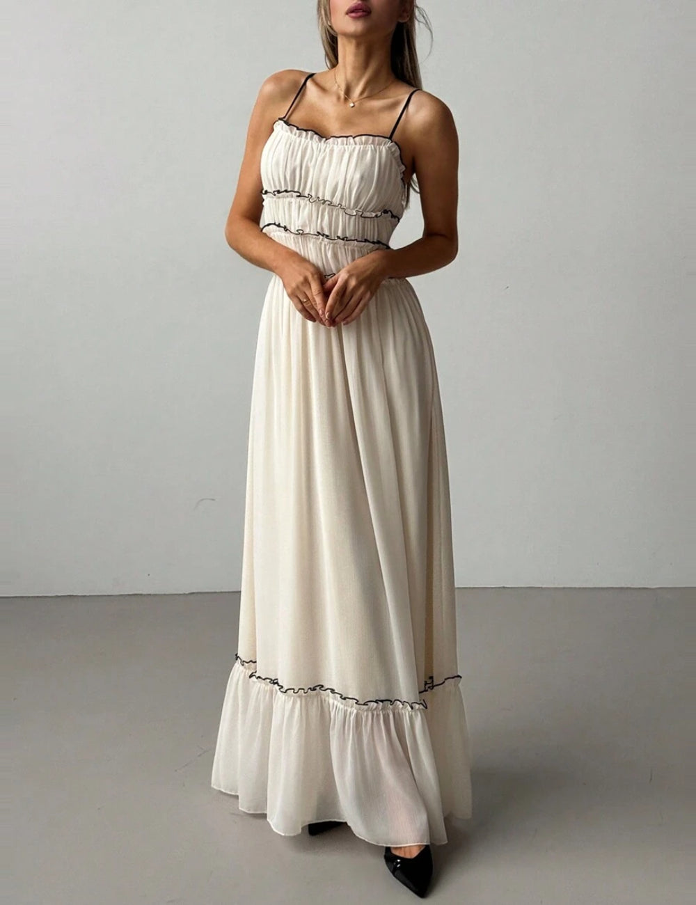 Rochie maxi Shein, crem