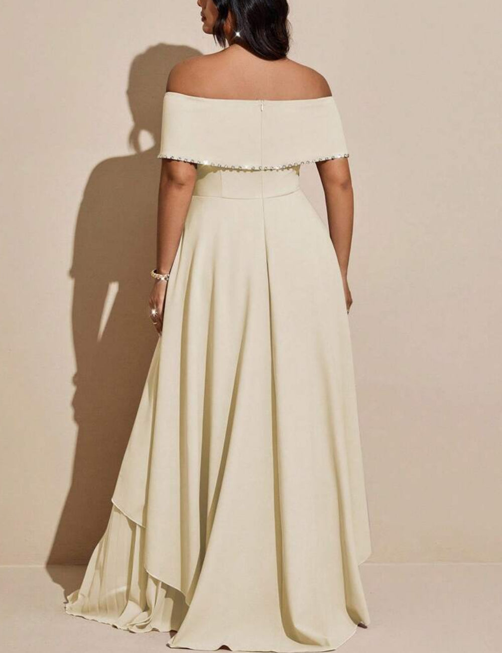 Rochie maxi Shein Curve+, crem