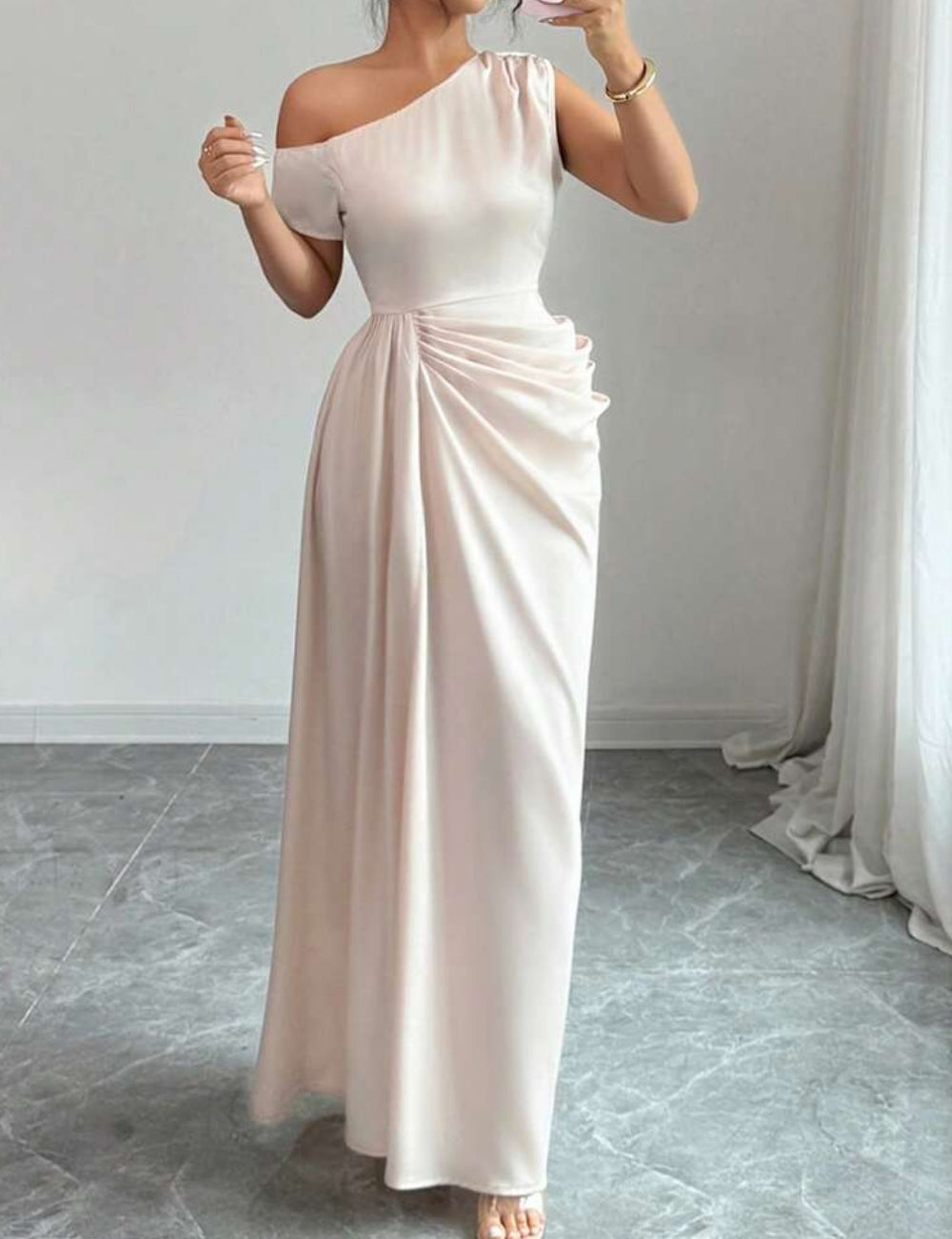 Rochie maxi SHEIN, crem