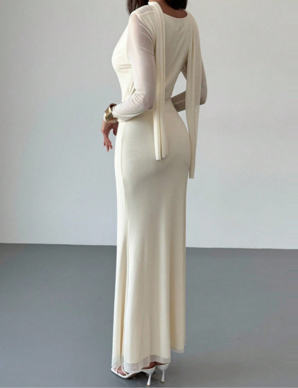 Rochie maxi Shein, crem