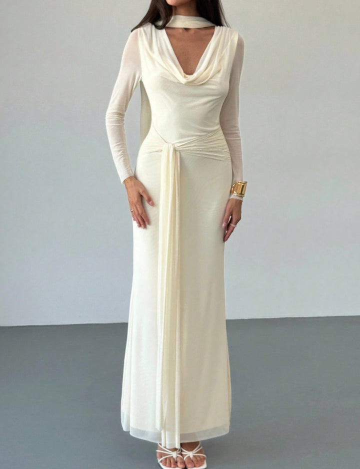 Rochie maxi Shein, crem