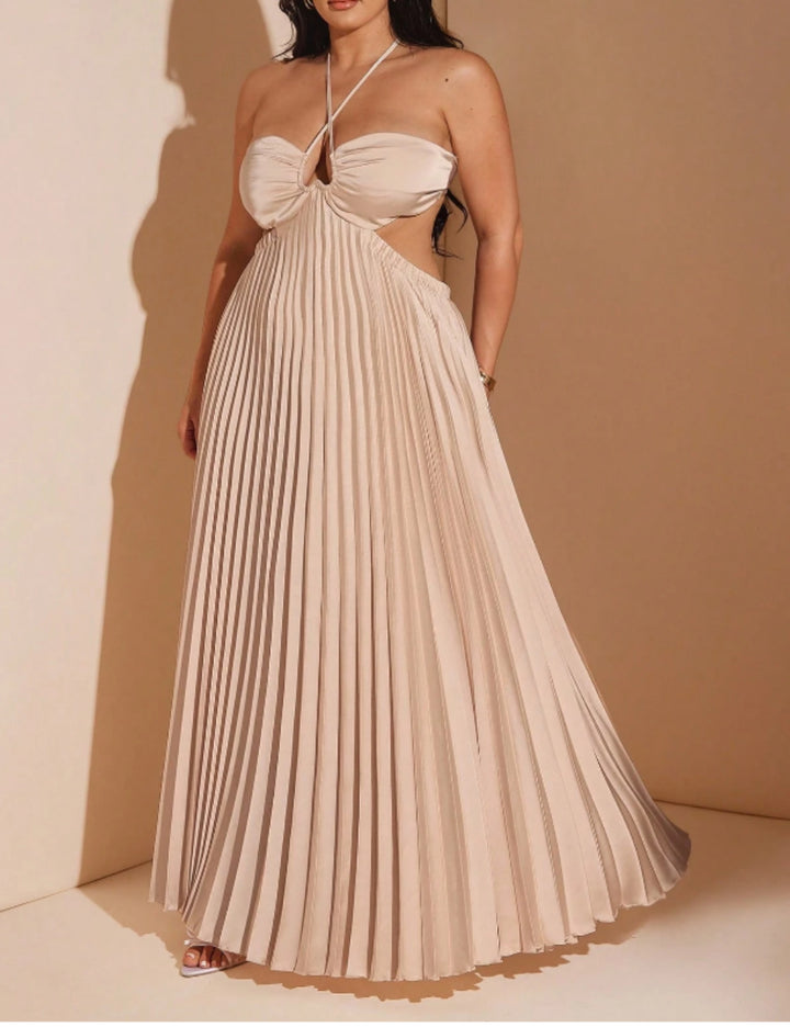 Rochie maxi Shein Curve+, crem