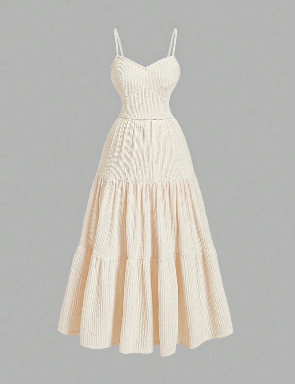 Rochie maxi Shein Curve+, crem