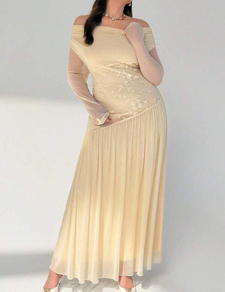 Rochie maxi Shein, crem