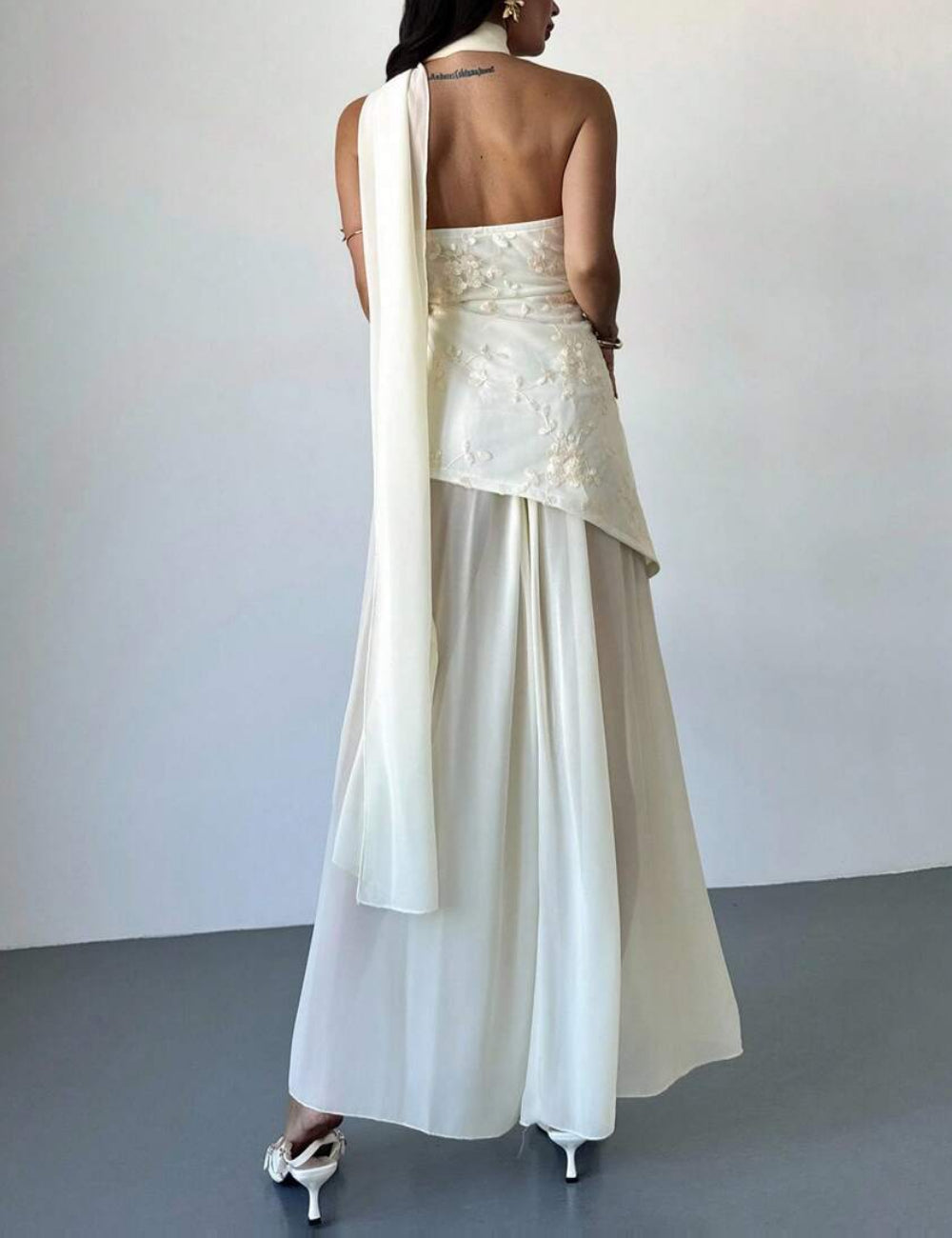 Rochie maxi Shein, crem