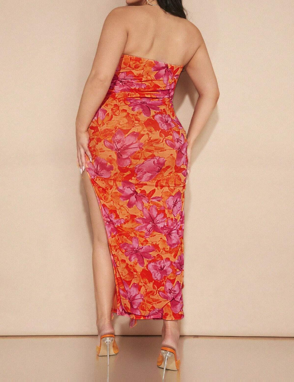 Rochie maxi Shein Curve+, mix culori