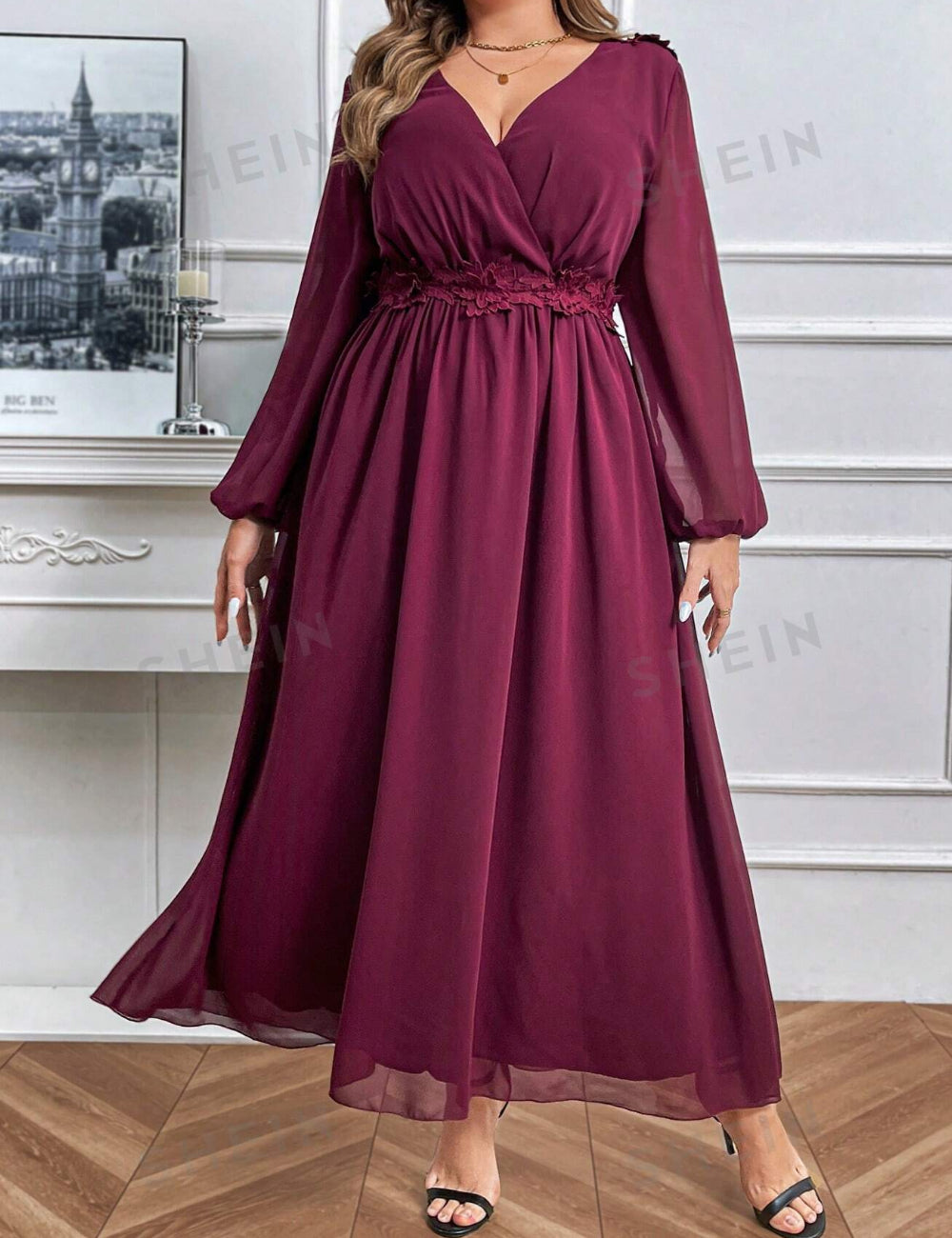 Shein maxiruha, bordó
