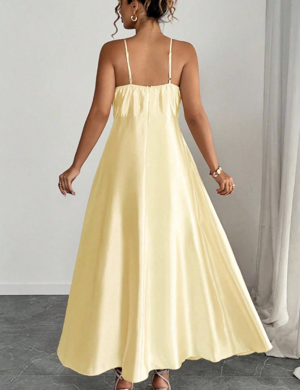 Rochie maxi Shein Curve+, galben