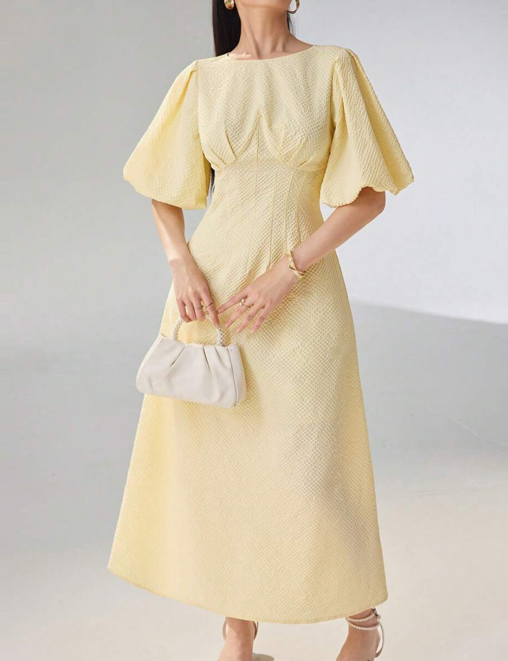 Shein maxi ruha, sárga