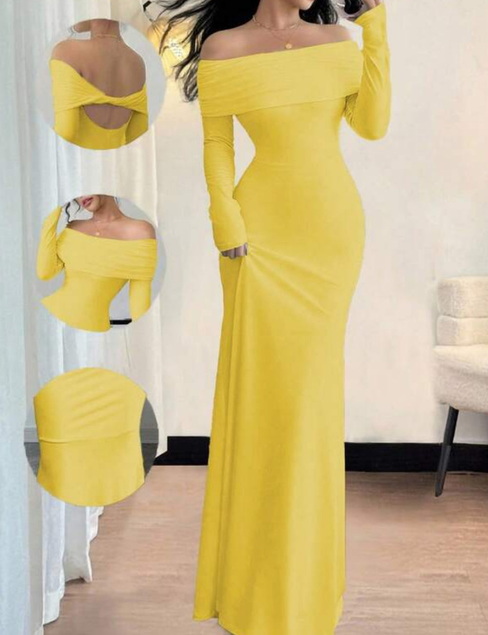 Rochie maxi SHEIN, galben