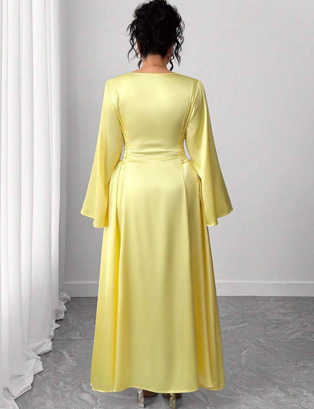 Rochie maxi Shein Curve+, galben